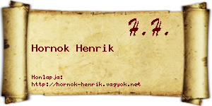 Hornok Henrik névjegykártya